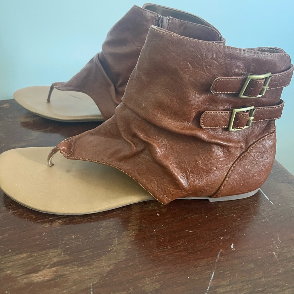 Faux leather sandals